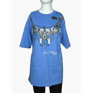 Vintage Single Stitch Diamond Dust Las Vegas Womens Tshirt Tribal Design Large